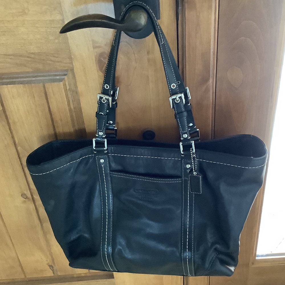 Coach Black Leather Tote